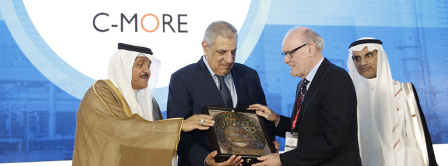 Receiving C-MORE plaque from HE Eng Ibrahim Mahlab, former PM of Egypt